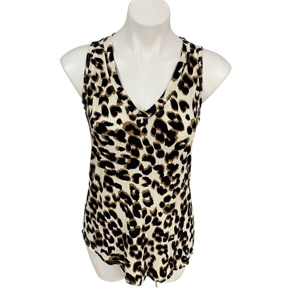 Maurices Top Womens Medium Animal Print Shirt Sleeveless Work Office Casual - Picture 9 of 12